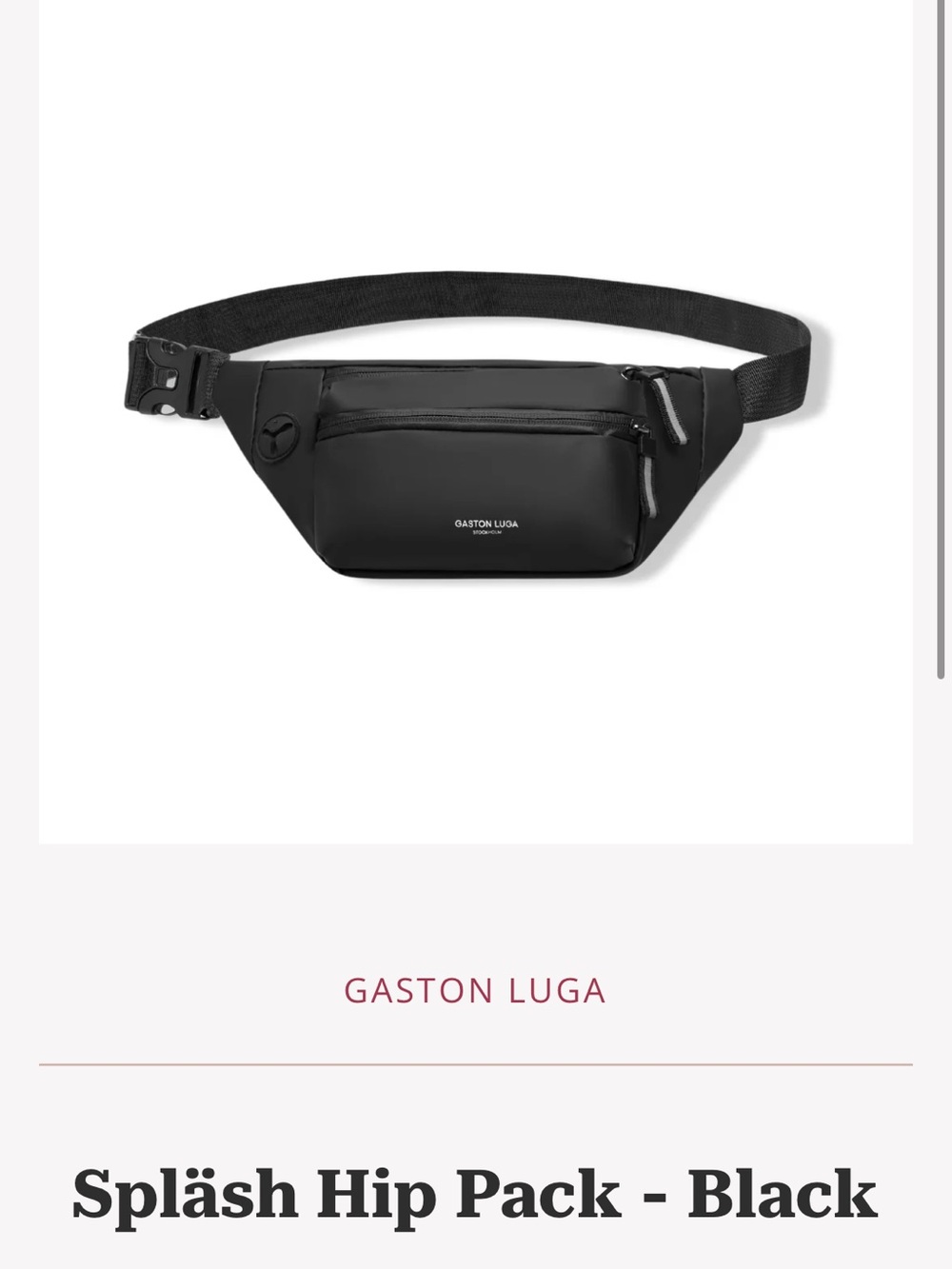 Gaston Luga Spläsh Bumbag ( Spläsh Hip Pack) New without tags black